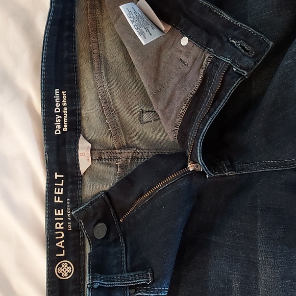 Laurie Felt Women's Shorts Daisy Denim Bermuda Shorts High Waist Cuffed … - Picture 11 of 16